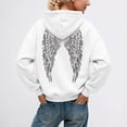 thumbnail image 2 of Women's Sparkle Rhinestone Angel Wings Hoodie Long Sleeve Sweatshirts | Drawstring Baggy Sweatshirt with Pocket, Mesh Back, Party Clubbing Outfit, Gothic Grunge, With Pockets, 2 of 6
