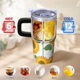 thumbnail image 6 of Sunflower 20oz Stainless Steel Tumbler with Handle and Straw – Insulated Travel Cup with Sliding Lid, 360° Full Wrap Printed Mug for Home, Outdoor & Sports Use, Foral, 6 of 6
