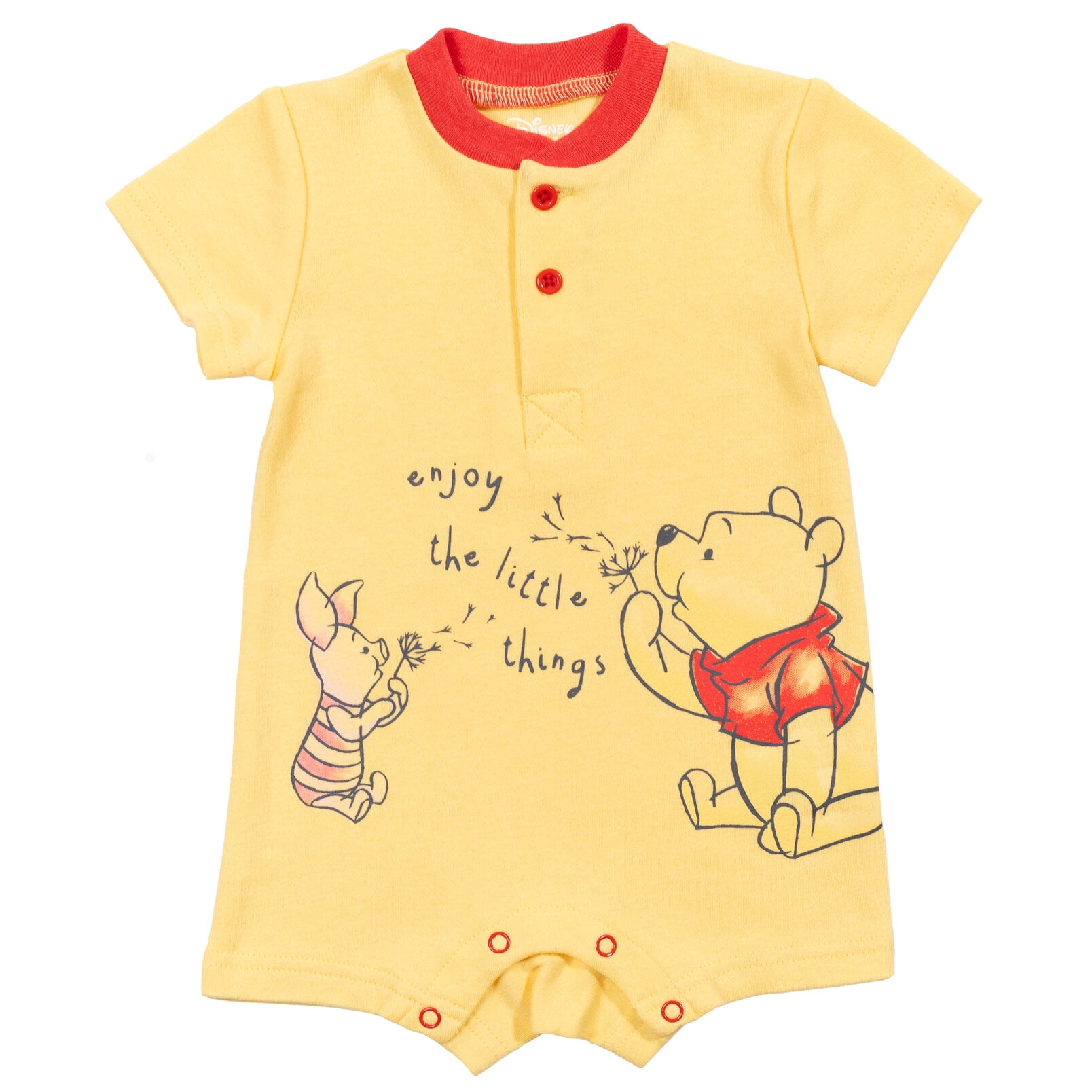 Disney Winnie the Pooh Baby Boys' One Piece Romper Set Pooh Yellow Orange