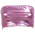 thumbnail image 1 of Sujetador bandeau con top de tubo corto sin tirantes metálico brillante para mujer, 1 of 3