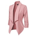 thumbnail image 3 of MixMatchy Women's Casual Work Solid Open Front 3/4 Sleeve Blazer Jacket with Plus Size, 3 of 4