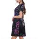 thumbnail image 2 of Balery Purple-Eyed Floral Leopard Vestidos sueltos de manga corta para mujer, vestidos de verano 2025, vestidos casuales de corte A con vuelo., 2 of 6
