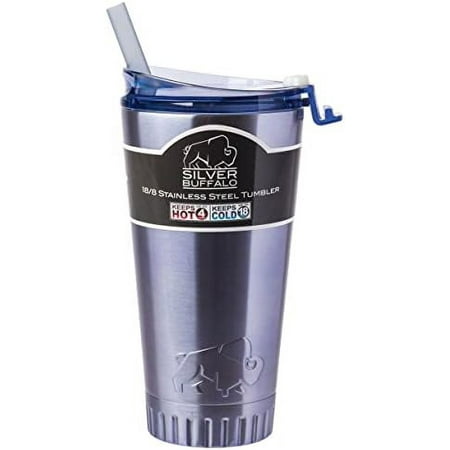 

Stainless Steel Double Walled Travel 20 Ounces Blue Silver