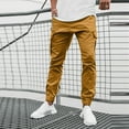 thumbnail image 2 of Men Pants Casual Solid Color Zipper Pocket Trouser Fashion Overalls Beach Pockets Pant Pantalones, 2 of 9