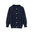 thumbnail image 2 of ATOGUTA Open Front Cardigan for Girls Long Sleeve Cardigan Kids Casual Button Front Sweater Cropped Jacket Cover Up Tops Navy, Size 2T-10, 2 of 3