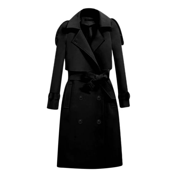 2023 Women's Long Trench Coat Slim Fit Waist Cinching Casual High End Outerwear Jacket