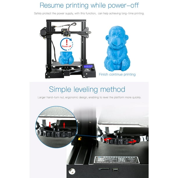 Creality 3D Ender-3 Pro High 3D Printer DIY MK-10 Extruder with Resume Printing Function Heatbed Support 220*220*250mm Printing Size for Home & School Use - Walmart.com