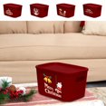 thumbnail image 1 of Caja de almacenamiento navideña roja para refrigerios navideños - Organizador de plástico versátil para cosméticos, juguetes y más - Tapa duradera y resistente a la suciedad - Perfecta para sala de, 1 of 6