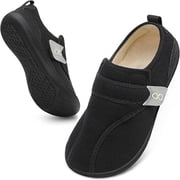 Women Slippers Wide House Shoes Velcro Diabetic Friendly