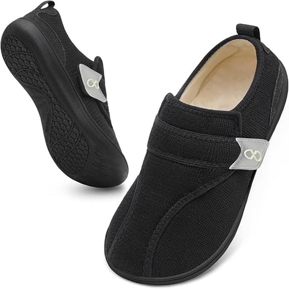 Women Slippers Wide House Shoes Velcro Diabetic Friendly