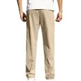 thumbnail image 4 of FRSASU Men's Casual Hip Hop Pants Solid Color Loose Fit Elastic Waist Drawstring Straight Wide Leg Pant Khaki, 4 of 9
