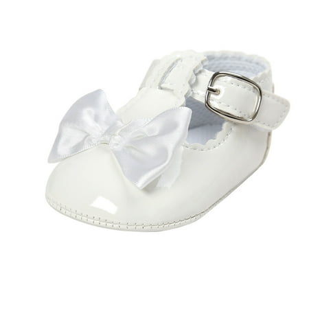 

Infant Baby Girls Mary Jane Flats Soft Sole Non-Slip Bow Knot Princess Wedding Dress Shoes Crib Shoes
