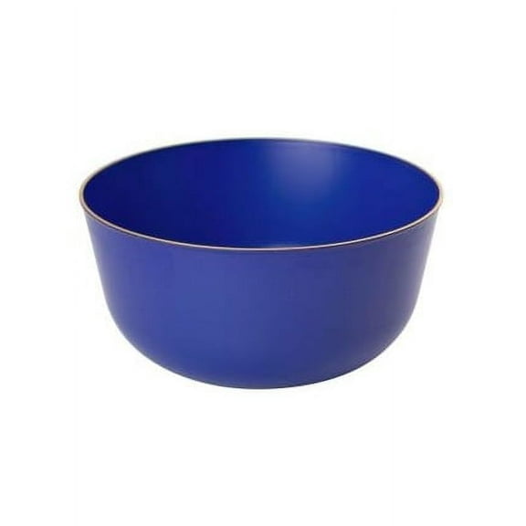 Party Source Glam Design 24oz. Navy w/ Gold Rim Plastic Bowls, 10ct.
