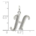 thumbnail image 3 of FB Jewels Sterling Silver PolishedGlitter Enamel Letter H Pendant, 3 of 4