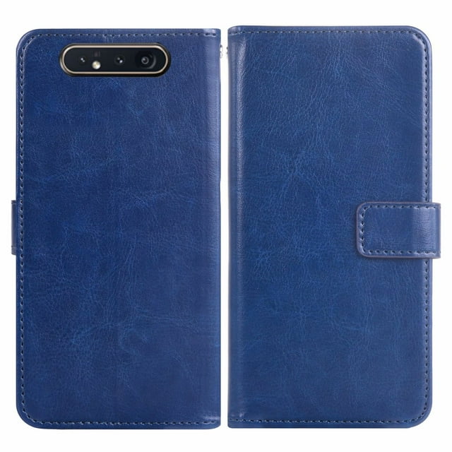 Mobile Phone Cover for Samsung A80-A90, Cover Premium Pu Leather Tpu Flip Cover Magnetic Closure Card Compartment Stand Function Wallet with Lanyard Protective Cover