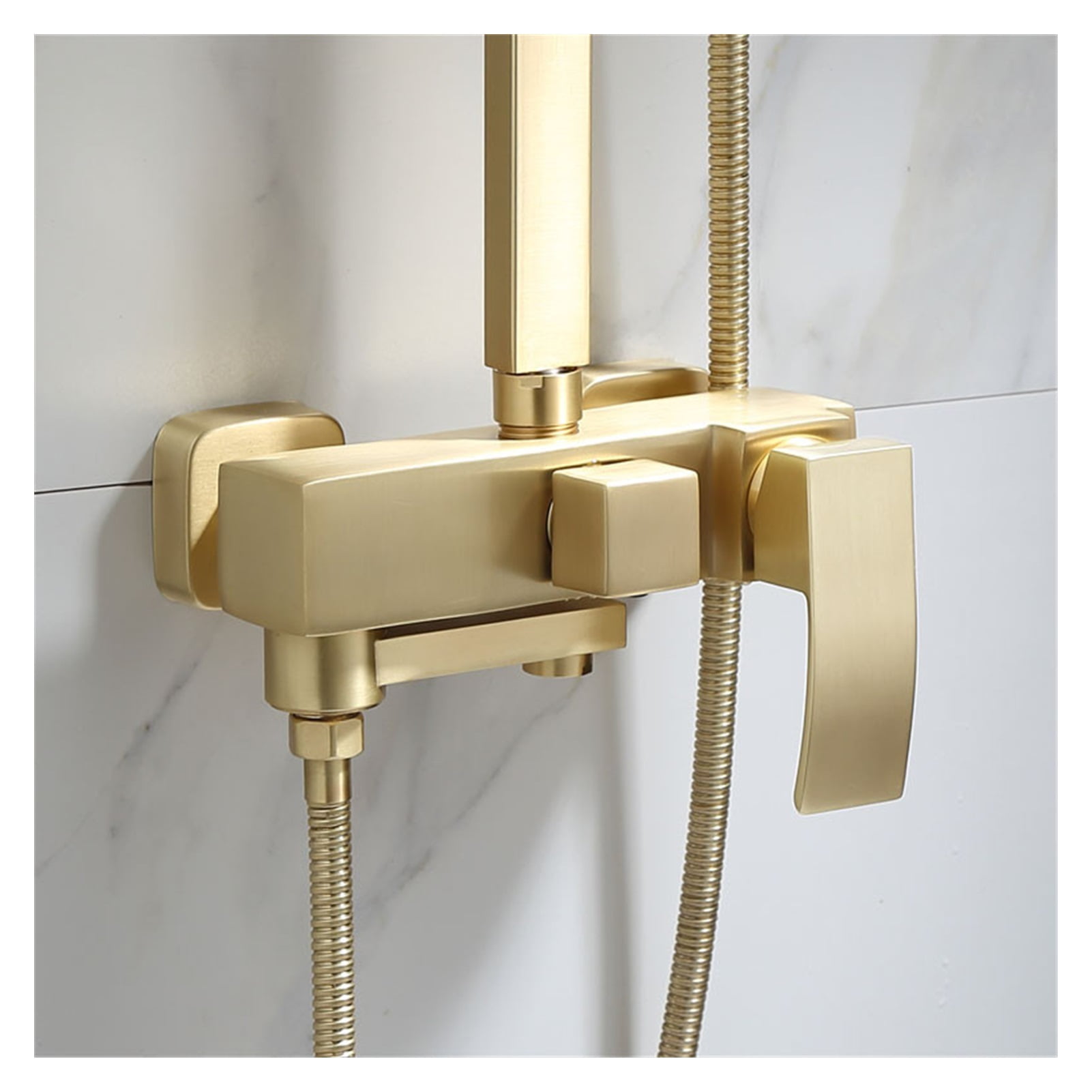 Rainfall Shower Sets Faucet Mixer Tap With Tub Faucet Brass Luxury Brushed Gold Bath &amp; Shower Faucet Set Bathtub Faucet