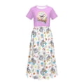 thumbnail image 5 of Uourmeti Girl's Short Sleeve Cute Koala Rainbow Print Crew Neck Loose Casual Long Maxi Dress with Pockets Toddler Girls Sundress Clothes, Size 9-10 Years, 5 of 7