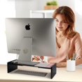 thumbnail image 5 of Solid Wood Monitor Stand Riser, Monitor Riser with 2 Adjustable Height, 15.8 inch Computer Riser for Computer, iMac, PC, Printer, Computer Monitor Stand for Home & Office, Black, 5 of 13