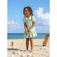 thumbnail image 4 of Robe pour Tout-Petite Fille à Manches Courtes, Robe à Carreaux Brodée Style Voiturette de Golf, 4 of 7