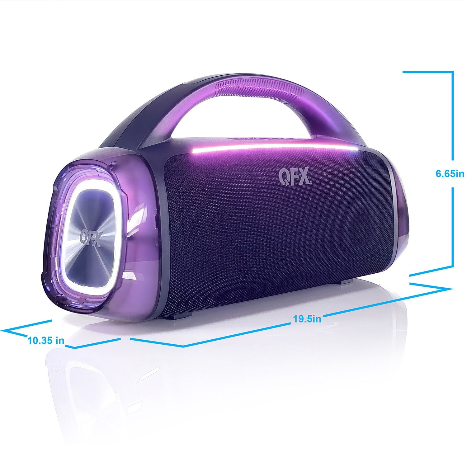 QFX BT-ZX10 Rugged Bluetooth Stereo Boombox Speaker