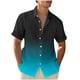 thumbnail image 1 of Ceisia Men's Gradient Print Short Sleeve Button Down Shirt for Casual & Vacation Wear Sky Blue S Gifts, 1 of 4