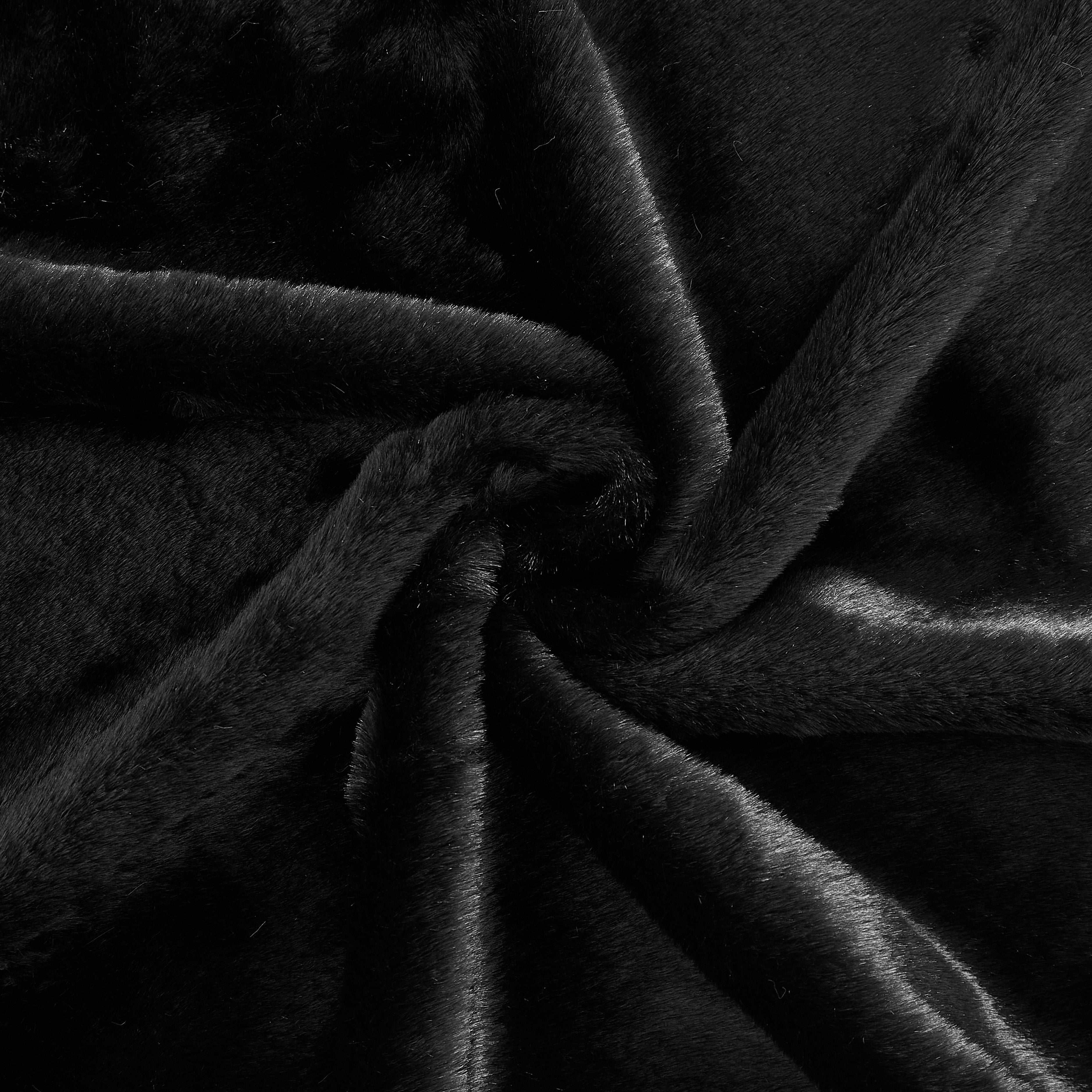 Cozy Haven Luxury Reversible Faux Fur Bed Blanket, Black, King, 102 x 92 in