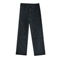 thumbnail image 4 of JIKNTTR Womens Wide Leg Jeans Retro Casual Loose Straight Denim Pants With Pockets, 4 of 4