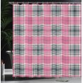 thumbnail image 3 of Ambesonne Checkered Shower Curtain, Plaid Tartan English Tile, 69"Wx70"L, Pink Eggshell, 3 of 4