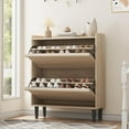thumbnail image 1 of ChaoLink Gabinete para zapatos con 2 cajones abatibles, organizador de zapatos de madera con estante ajustable, almacenamiento para recibidor, mueble oculto para zapatos para pasillo y sala, 1 of 7