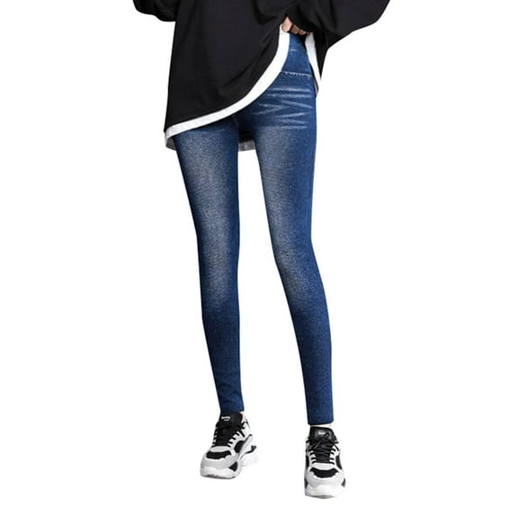 NAFUU Leggings For Women Winter Lined Leggings Elastic High Waisted Jeggings Pants Tummy Control Skinny Jean Pants Stretchy Trousers Slim Fit Leggings