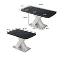 thumbnail image 2 of Historyli Go5H Modern Dining Table With X-Shape Leg Printed White Marble Tabletop 220lbs Load-bearing Capacity Square Bedside Table For Kitchen, 2 of 9