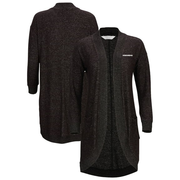 Women's Black Arkansas Razorbacks Oversized Cuddle Tri-Blend Cardigan