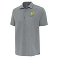 thumbnail image 2 of Men's-Antigua  Gray Denny Hamlin Activate Woven Short Sleeve Button-Up Shirt, 2 of 3