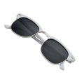 thumbnail image 6 of grinderPUNCH Polarized Hamilton Premium Club White Half Frame Horn Rimmed Adult Sunglasses Women, 6 of 6