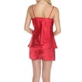 thumbnail image 3 of White Mark Women's Satin Cami & Shorts Pajama Set, 3 of 5