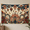 C, variant on XaaKee, Tapestry Wall Hanging, Animal Carnival Parade Decorative Artwork, High-Quality Polyester Bedroom Tapestry, 60x40Inch