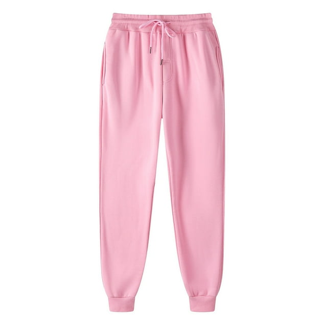 Yuyuzo Plus Size Sweatpants for Women Thick Workout Jogging Pants Elastic Waist Drawstring Solid Color Trackpants