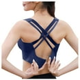 thumbnail image 4 of Kddylitq High Impact Sports Bra for Women - Criss-Cross Back Molded Cups Hook and Eye Closure - High Support Running Bra Dark Blue XL, 4 of 4