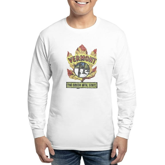 CafePress - Vintage Vermont Maple Leaf Long Sleeve T Shirt - Unisex Cotton Long Sleeve T-Shirt