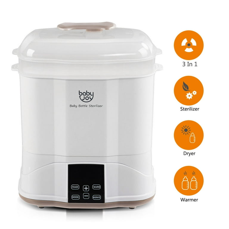 Costway Baby Bottle Electric Steam Sterilizer Dryer Machine Warmer Milk With LED Monitor White