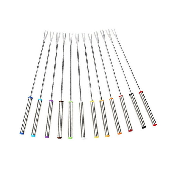 Stainless Steel Fork 6 Pcs Barbecue Supplies Appetizers Cotton Candy Silver Color Colodial Fondue