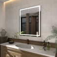thumbnail image 5 of 30 in. W x 36 in. H Round Corner Rectangular Frameless Wall Mount LED Single Bathroom Vanity Mirror in Polished Crystal, 5 of 13