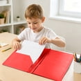 thumbnail image 4 of 2-Pocket Folders,Plastic Folders with Pockets and Prongs,Colored File Folder with 3 Fasteners and Brads for Documents and Paper Storage,Office Home Supplies,9-1/2" x 11-1/2"（Red）, 4 of 6
