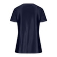 thumbnail image 5 of ClodeEU Womens Satin V Neck Mesh Glitter Puff Sleeve T-Shirt ,Casual Loose Tunic Tops Dark Blue,Womens Plus XXL, 5 of 8