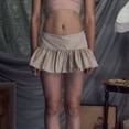 thumbnail image 4 of Douhoow Ruffle Mini Skirts for Women Low Waist Pleated Short Skirt with Lined Shorts, 4 of 7