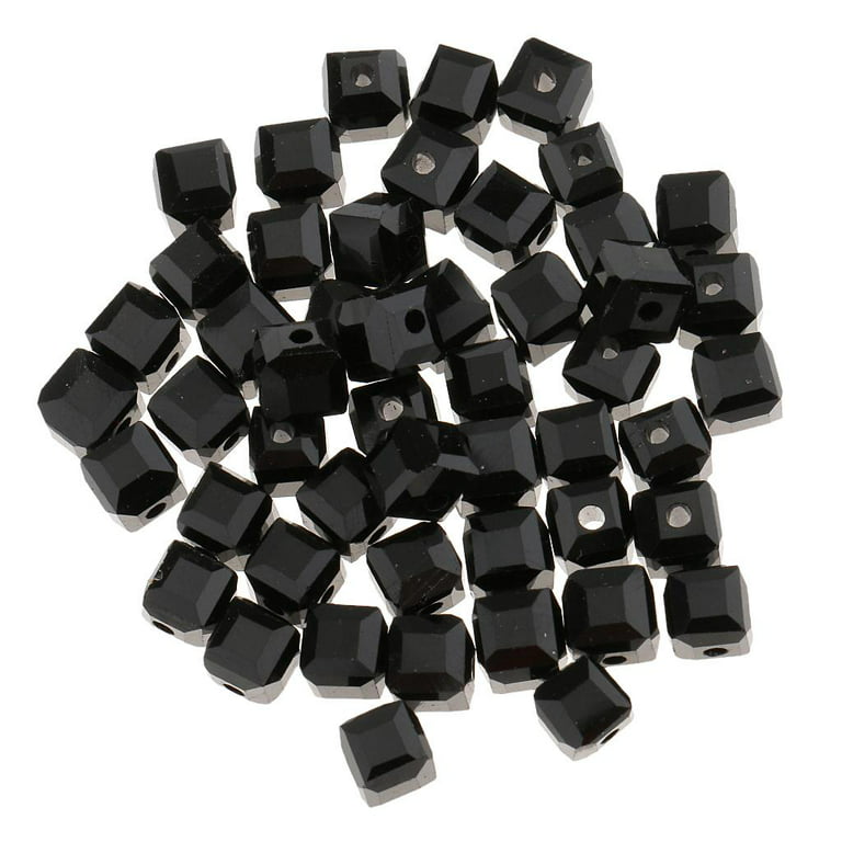 Pastels beads / 8mm glass beads / black / 104 SZPS0805 - Manzuko