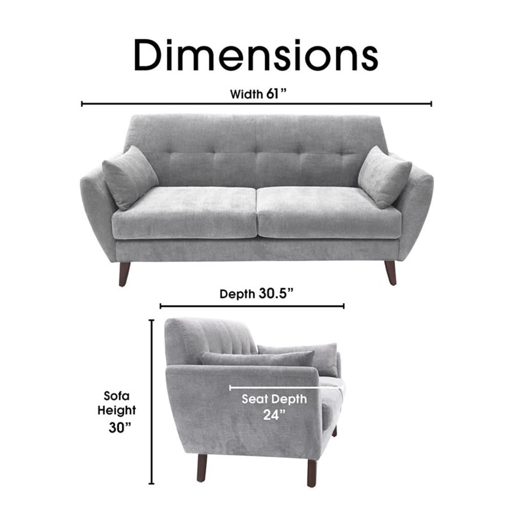 Serta Artesia Collection 61" Loveseat in Smoke Gray