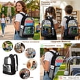 thumbnail image 5 of Xoenoiee Cat Peony Flower Print 3 In 1 Set Clear Backpack for Girls, 17" Heavy Duty PVC See Through Bookbag, Stadium Approved Transparent School Bags Travel Daypack for Elementary Preschool, 5 of 5