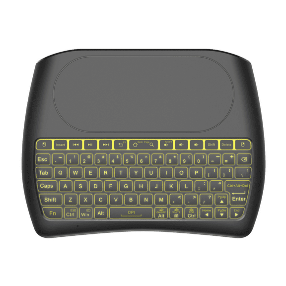 Mini Wireless Keyboard,D8 Mini Keyboard with Touchpad,Colorful Backlit Small Wireless Keyboard,Mini Handheld Remote Keyboard for PC,Raspberry Pi 4, Android TV Box,Windows 7 8 10 (Lithium battery versi