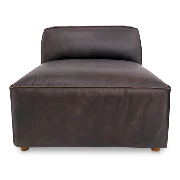 Moe's Home Collection Form Slipper Chair Espresso Brown Leather